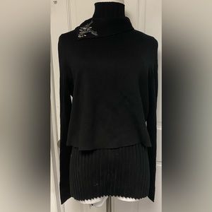 DOROTHEE SCHUMACHER Black Sweater Two Piece Ribbed Size 4